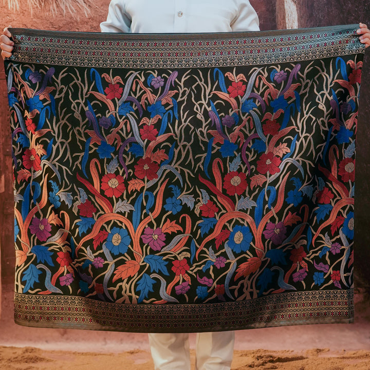 Anyaman Lestari Original Sampin Adult - Navy Blue & Maroon - SampinExclusiveMy