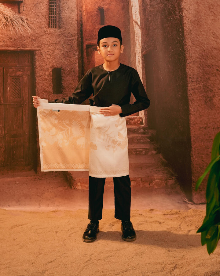 Purnama Instant Sampin Kid - Offwhite & Gold