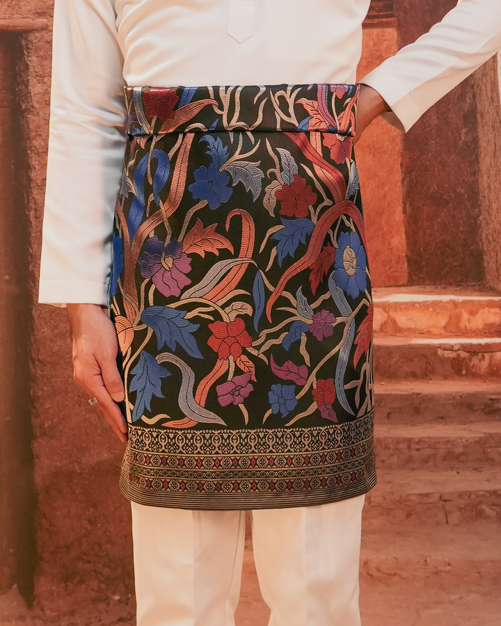 Anyaman Lestari Original Sampin Adult - Navy Blue & Maroon