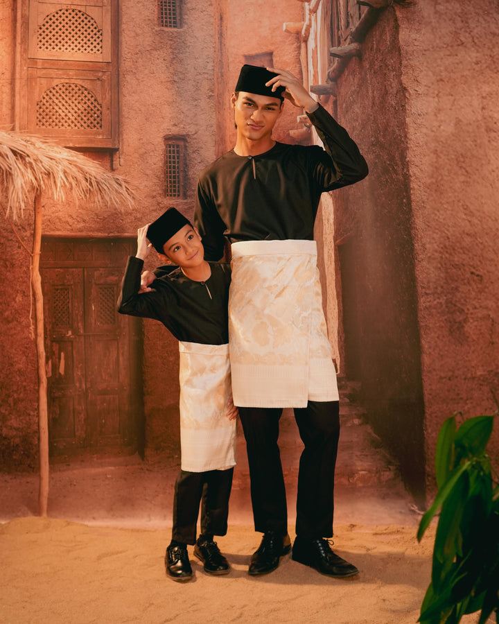 Kekwa Warisan Instant Sampin Kid - Offwhite & Gold