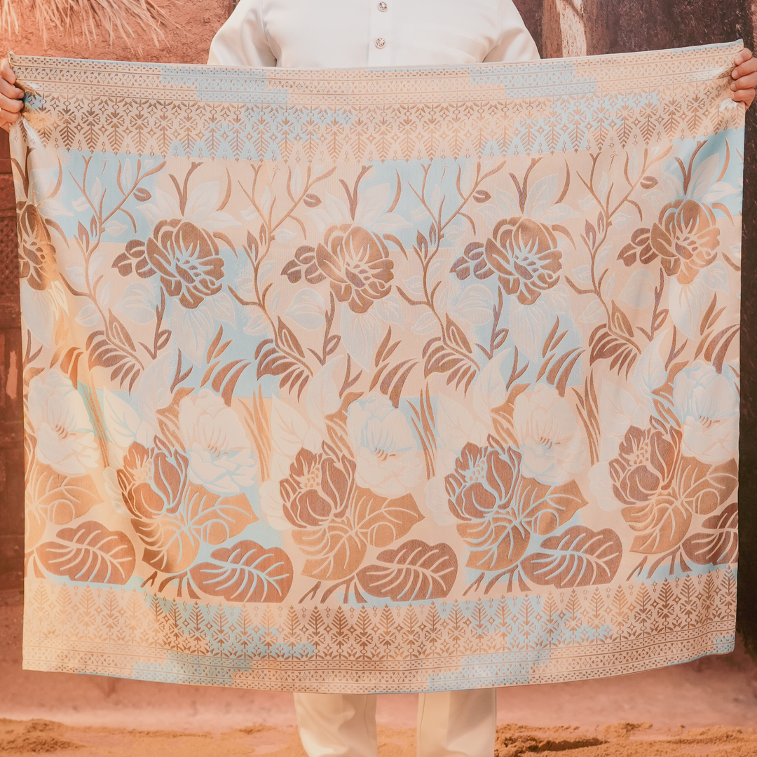 Leka Pantai Original Sampin Adult - Soft Blue & Brown