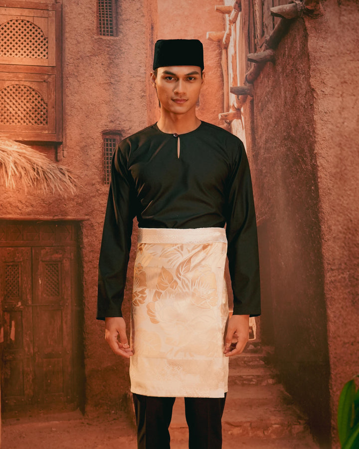 Leka Pantai Instant Sampin Adult - Offwhite & Gold