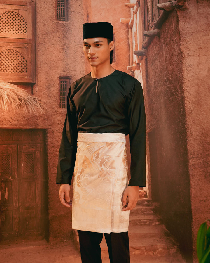 Leka Pantai Instant Sampin Adult - Offwhite & Gold