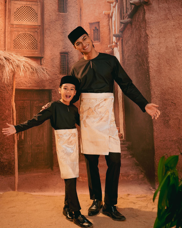 Leka Pantai Instant Sampin Adult - Offwhite & Gold