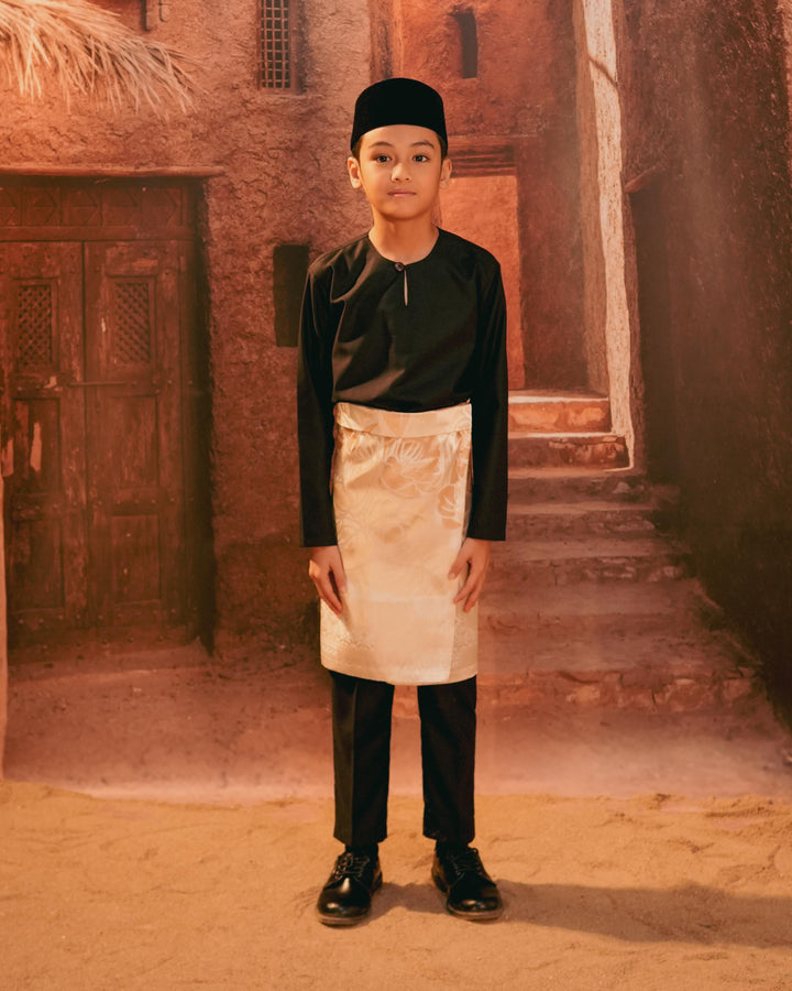 Leka Pantai Instant Sampin Kid - Offwhite & Gold