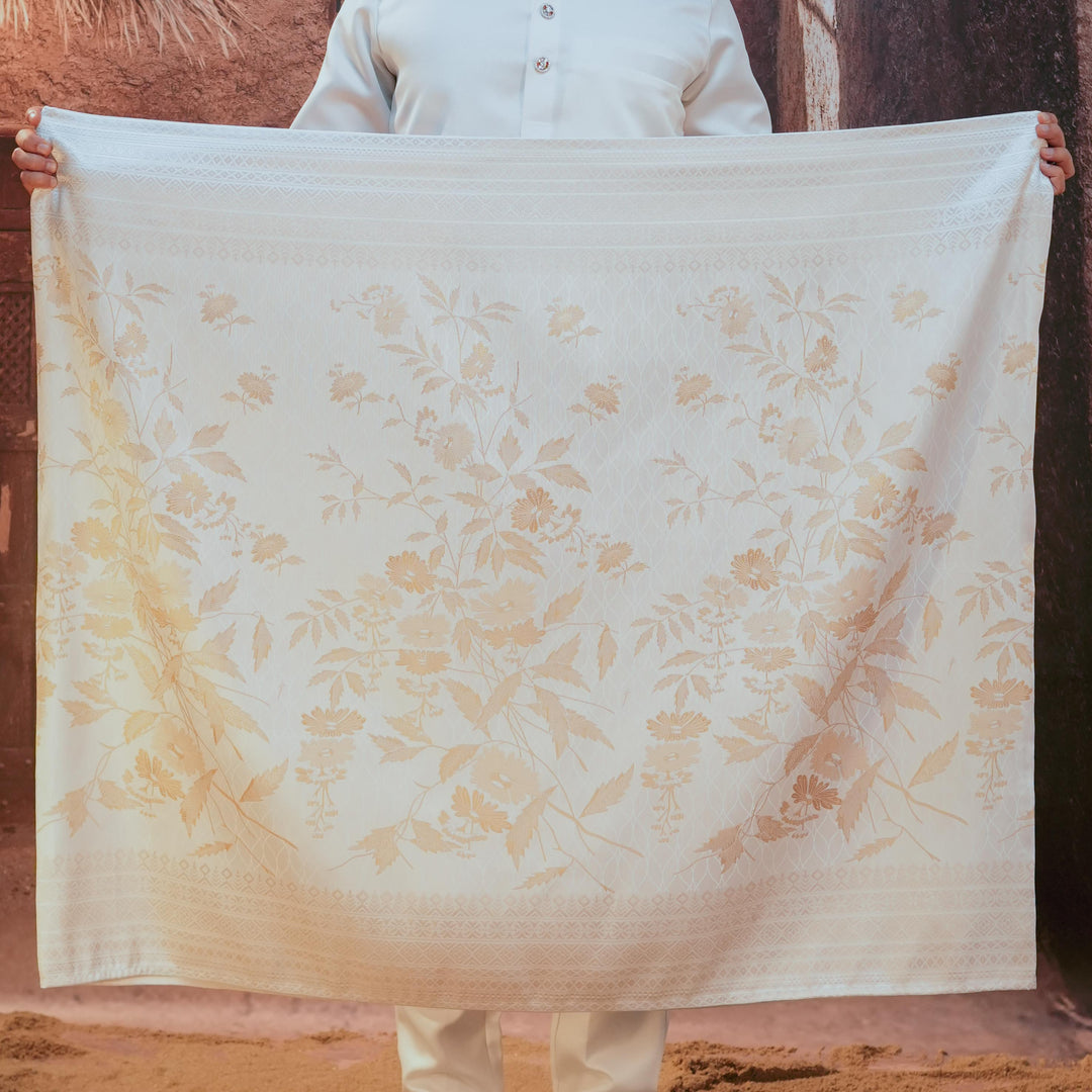 Seri Kenanga Original Sampin Adult - Offwhite & Gold - SampinExclusiveMy