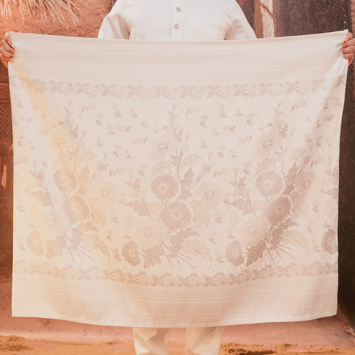 Kekwa Warisan Original Sampin Adult - Offwhite & Silver