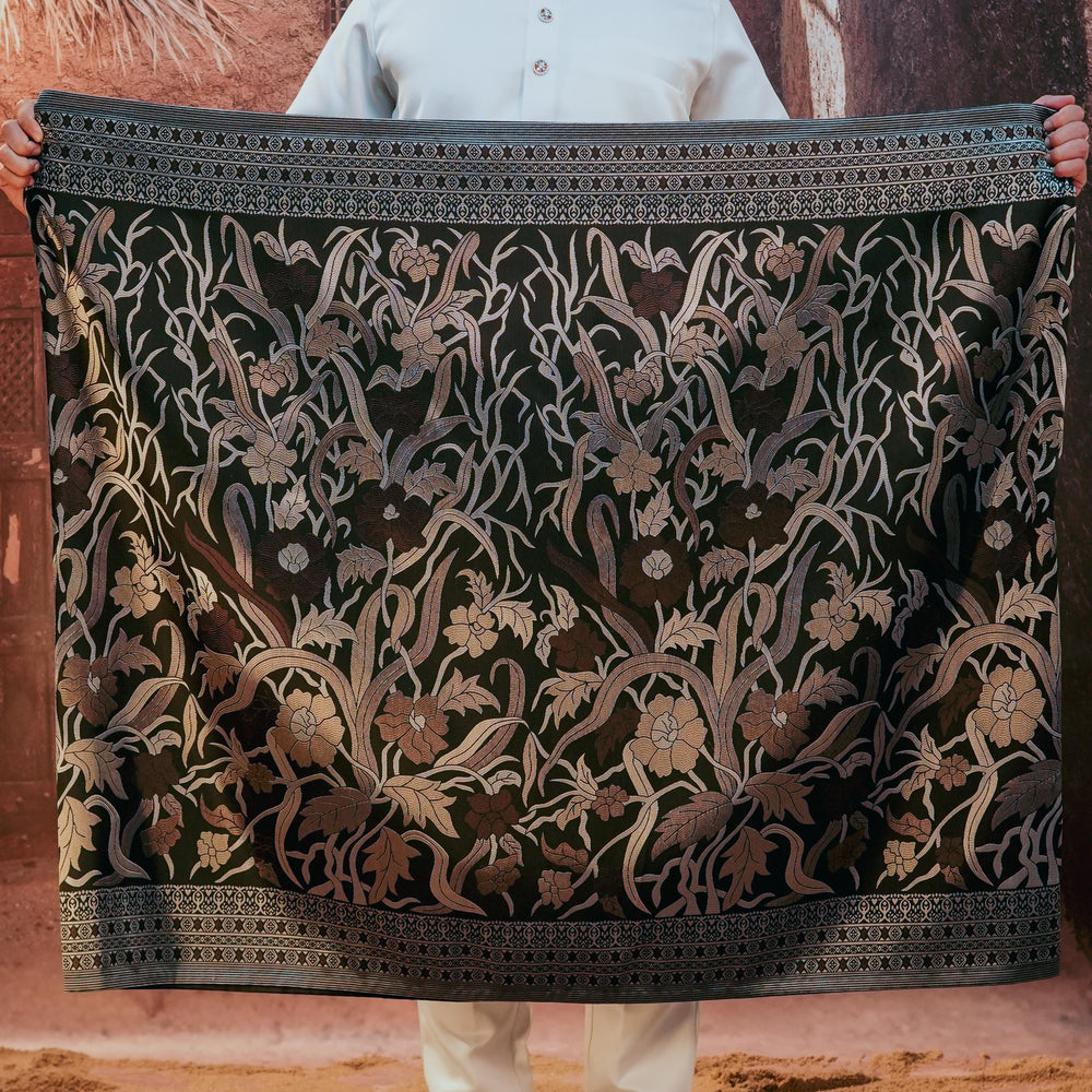 Anyaman Lestari Original Sampin Adult - Black & Silver - SampinExclusiveMy