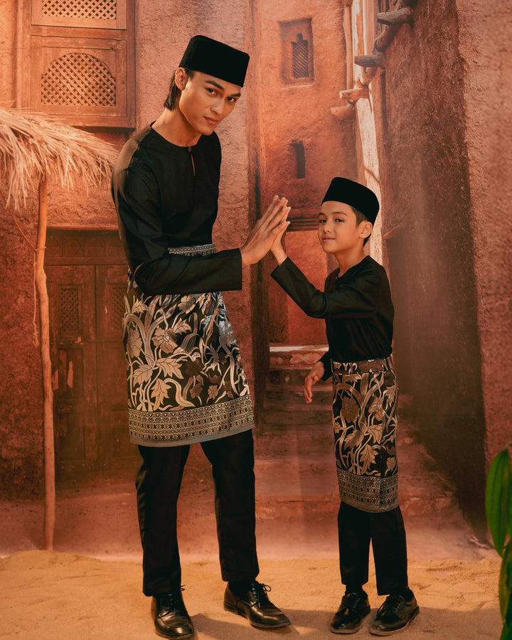 Anyaman Lestari Instant Sampin Kid - Black & Silver