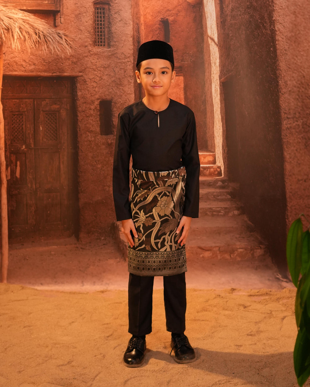 Anyaman Lestari Instant Sampin Kid - Black & Silver - SampinExclusiveMy
