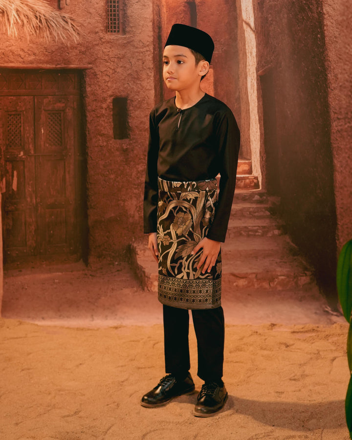 Anyaman Lestari Instant Sampin Kid - Black & Silver