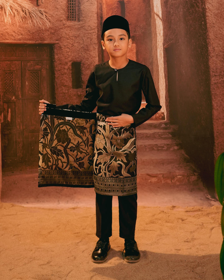 Anyaman Lestari Instant Sampin Kid - Black & Silver