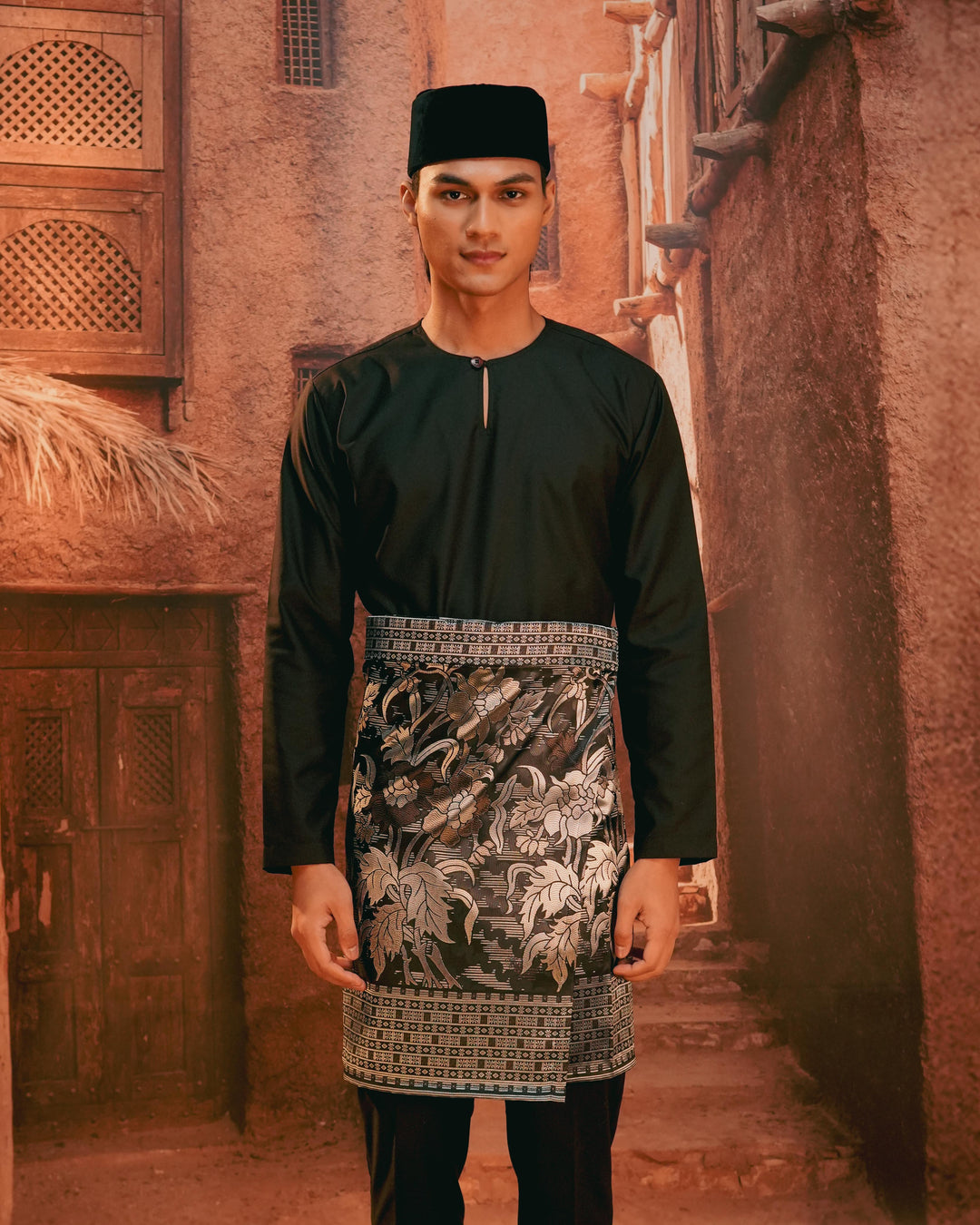 Bunga Raya Instant Sampin Adult - Black & Silver