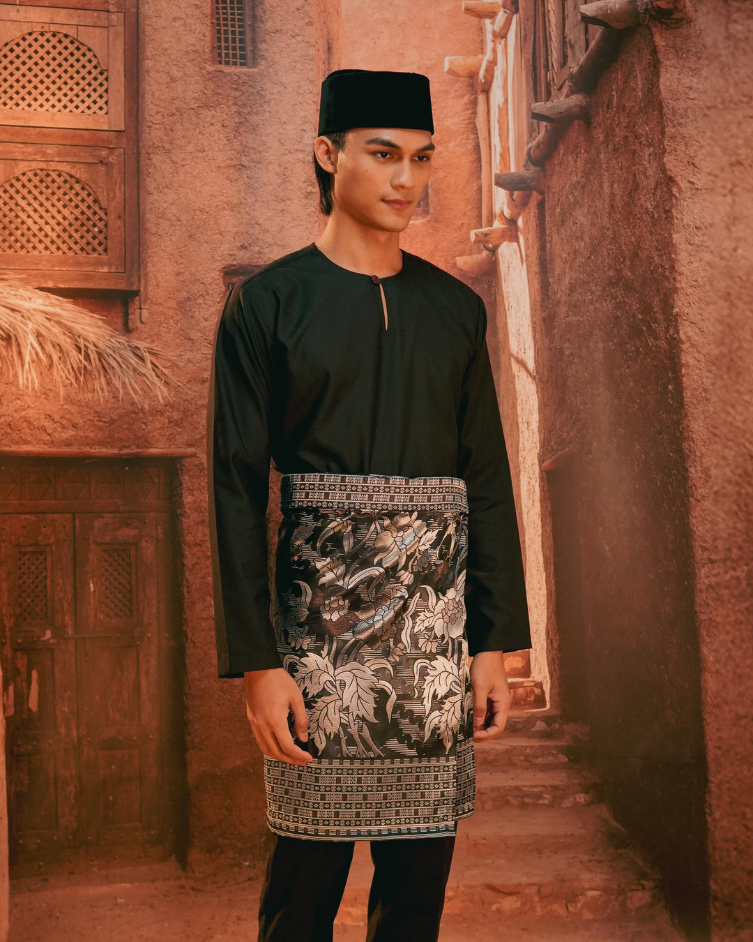 Bunga Raya Instant Sampin Adult - Black & Silver