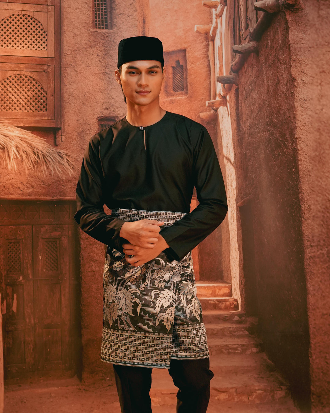 Bunga Raya Instant Sampin Adult - Black & Silver