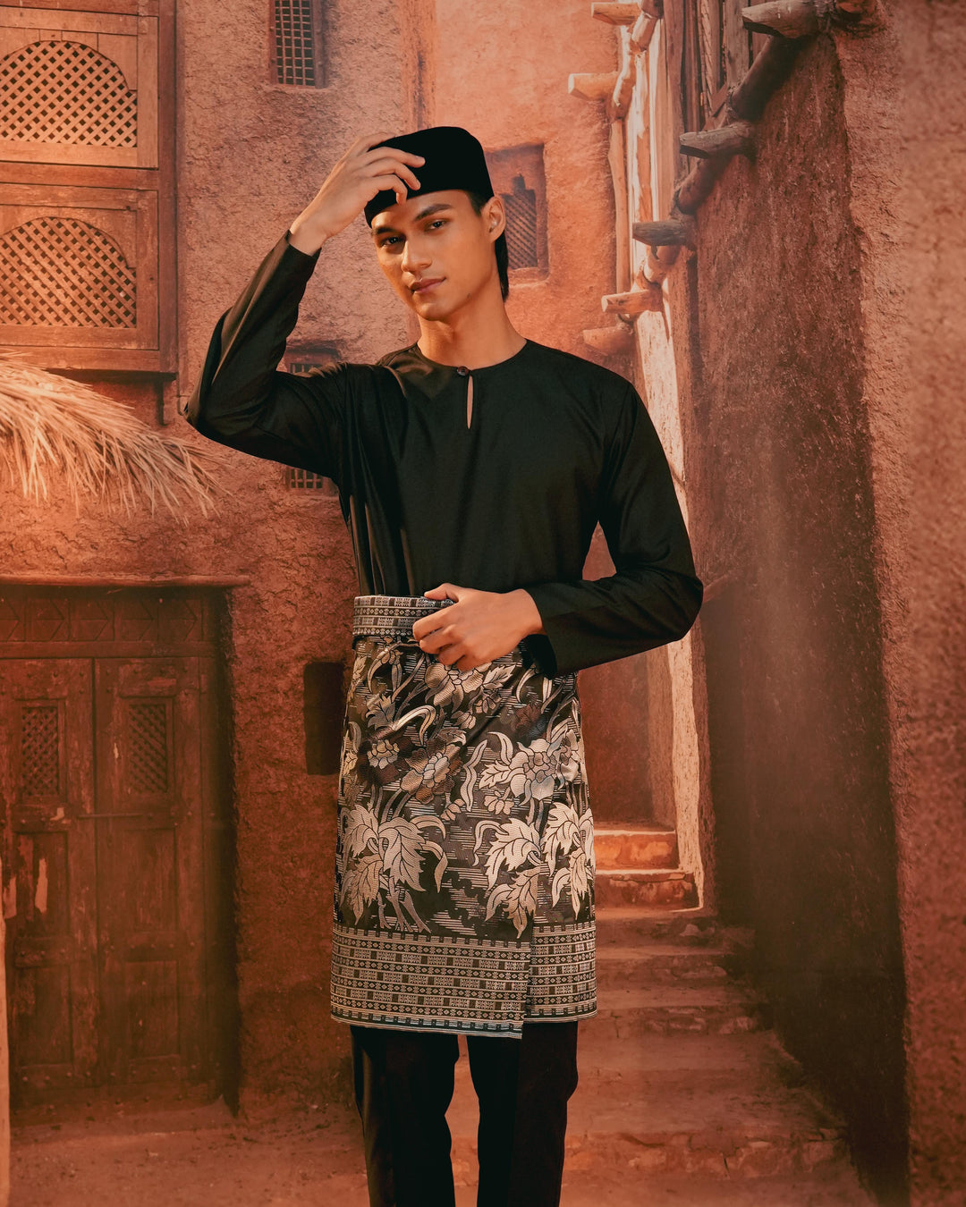 Bunga Raya Instant Sampin Adult - Black & Silver