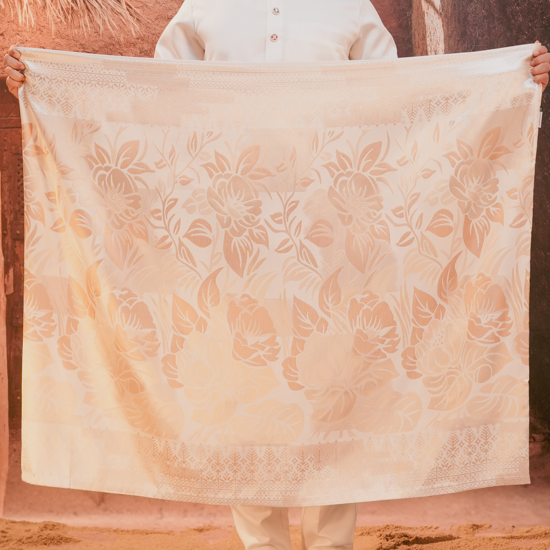 Leka Pantai Original Sampin Adult - Offwhite & Gold