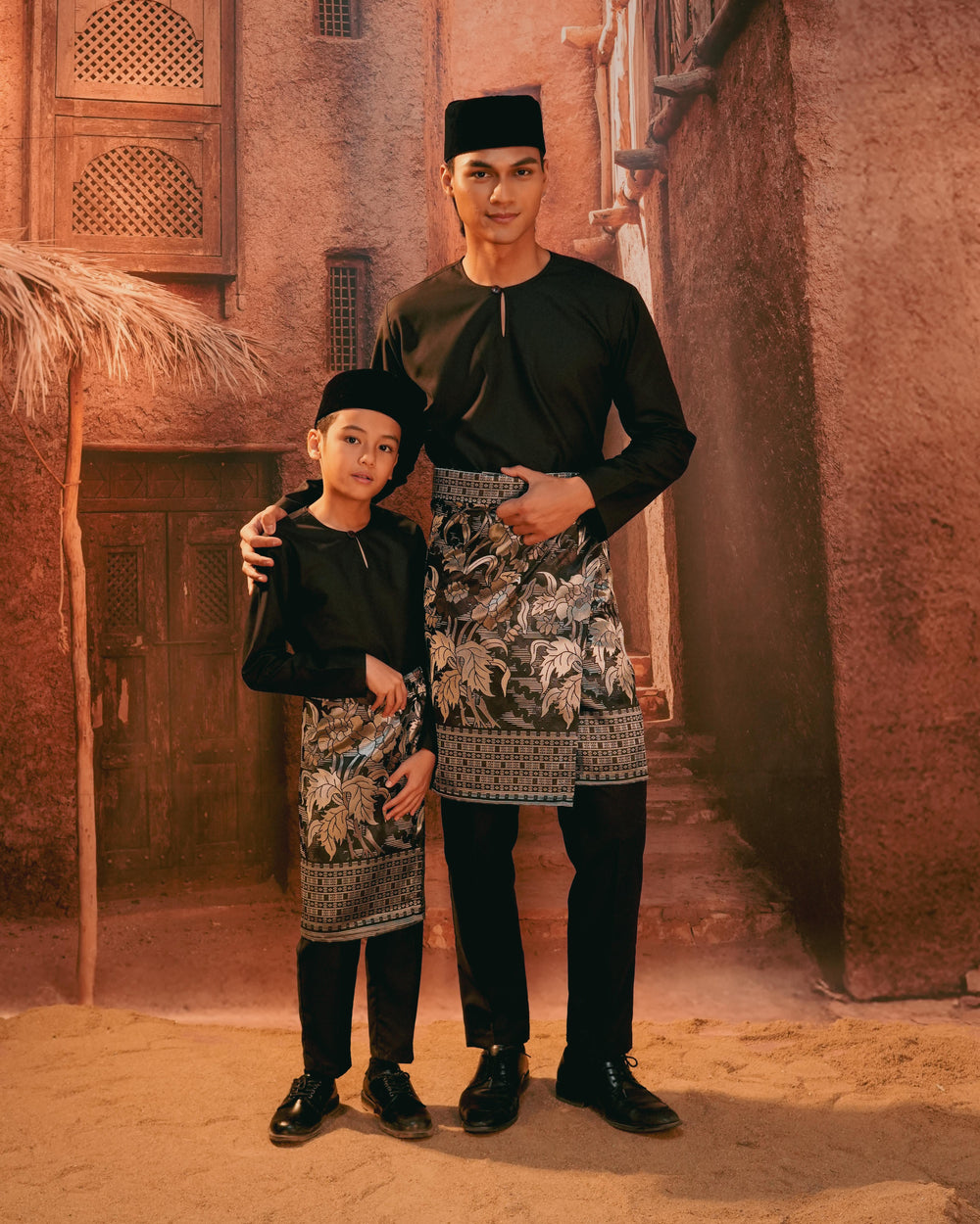 Bunga Raya Instant Sampin Adult - Black & Silver - SampinExclusiveMy