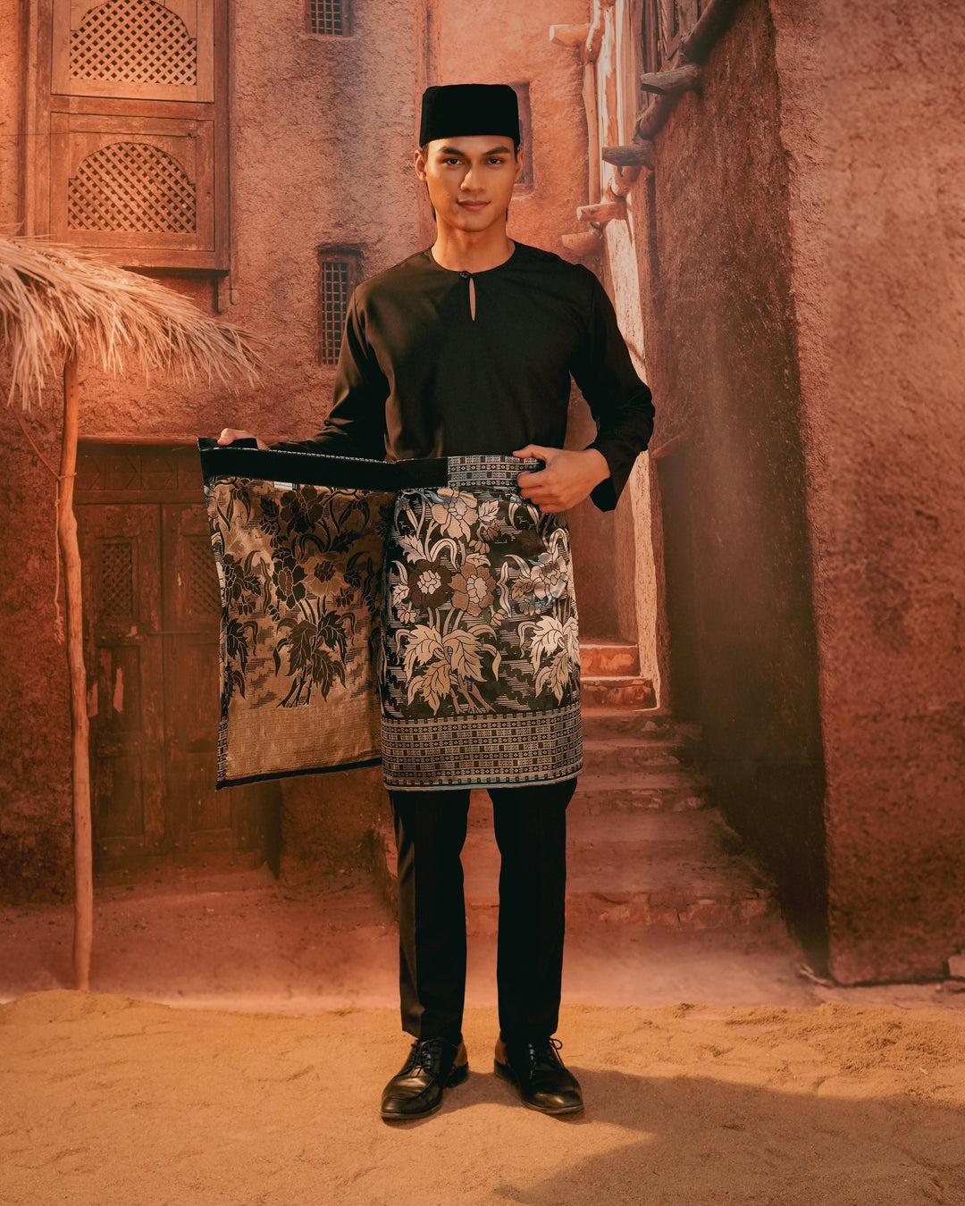 Bunga Raya Instant Sampin Adult - Black & Silver