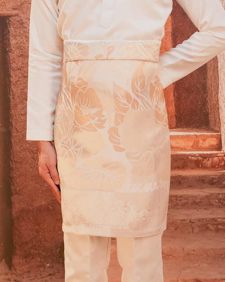 Leka Pantai Original Sampin Adult - Offwhite & Gold