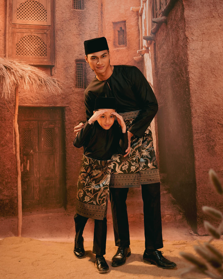 Anyaman Lestari Instant Sampin Kid - Black & Gold