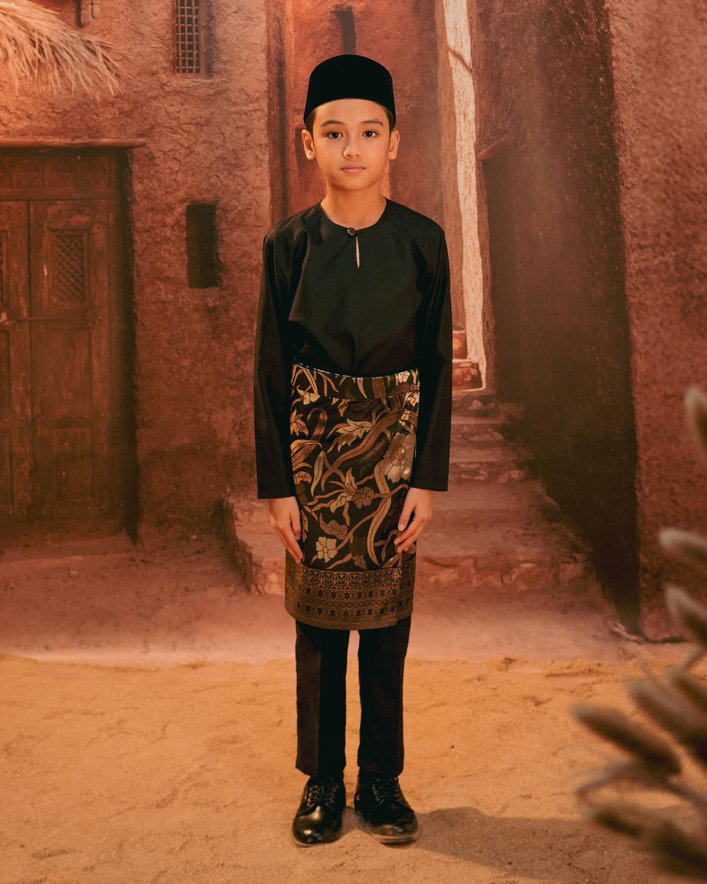 Anyaman Lestari Instant Sampin Kid - Black & Gold - SampinExclusiveMy
