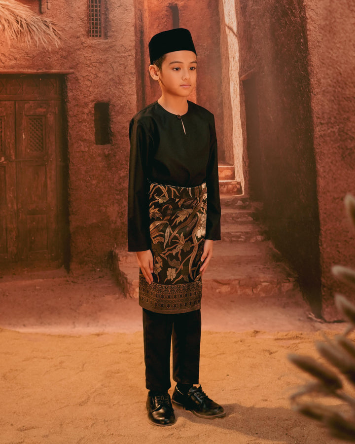 Anyaman Lestari Instant Sampin Kid - Black & Gold