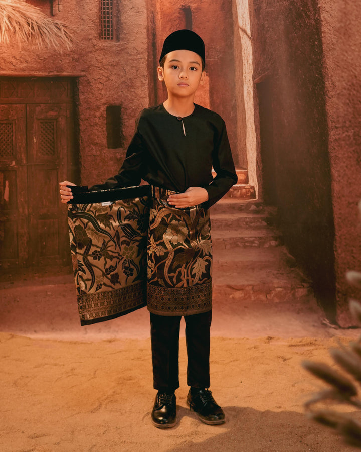 Anyaman Lestari Instant Sampin Kid - Black & Gold