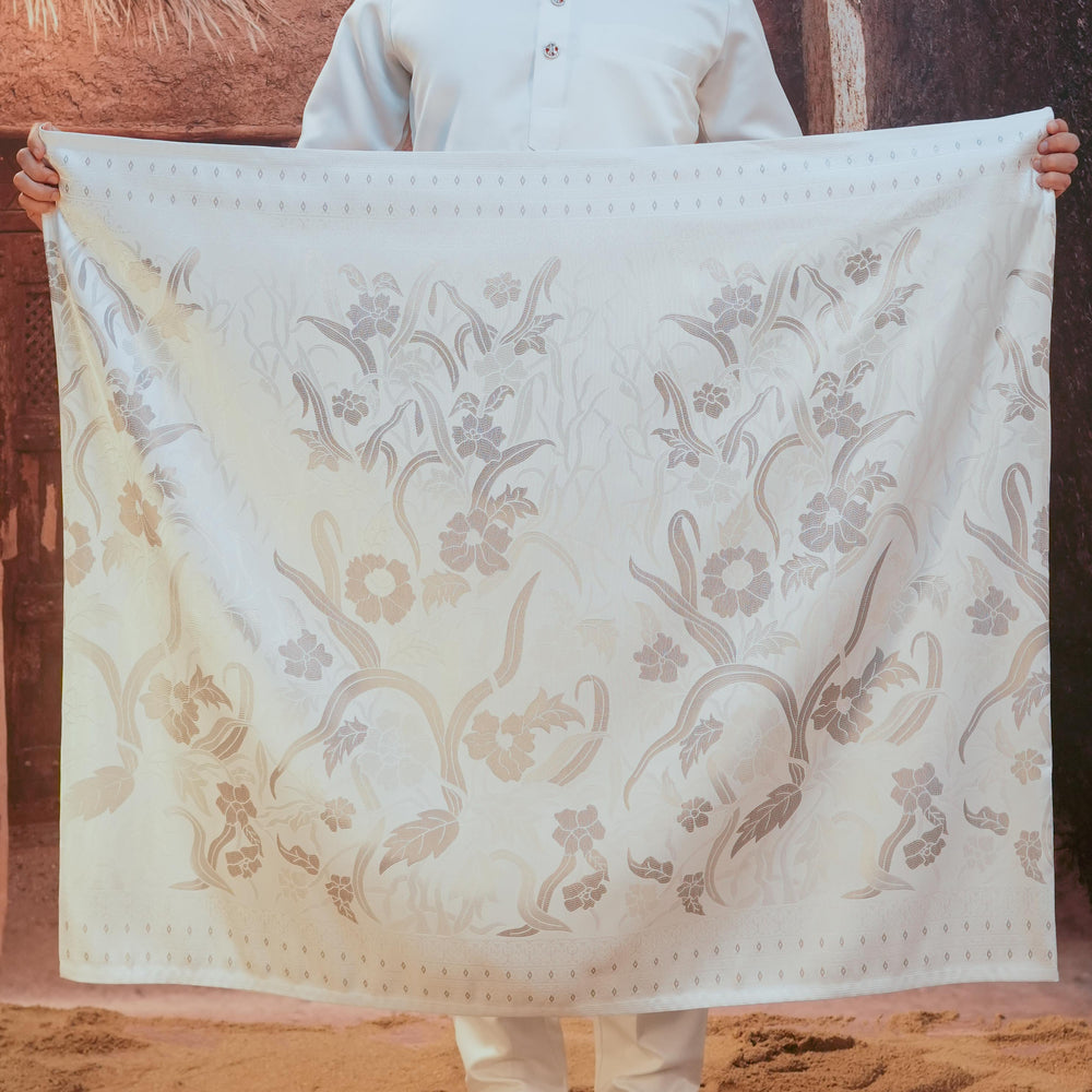Anyaman Lestari Original Sampin Adult - Offwhite & Silver - SampinExclusiveMy