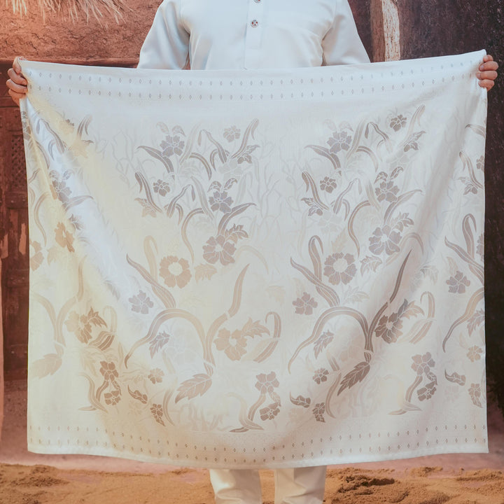 Anyaman Lestari Original Sampin Adult - Offwhite & Silver - SampinExclusiveMy
