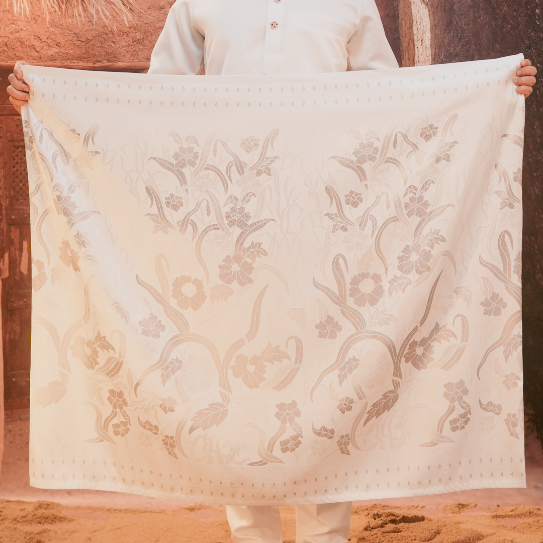 Anyaman Lestari Original Sampin Adult - Offwhite & Silver