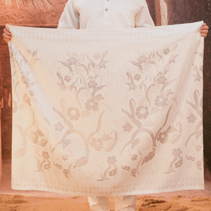 Anyaman Lestari Original Sampin Adult - Offwhite & Silver