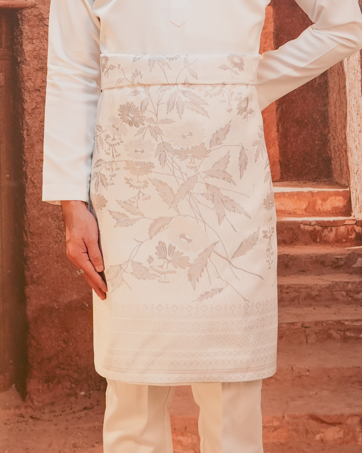 Seri Kenanga Original Sampin Adult - Offwhite & Silver