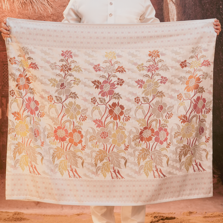 Bunga Raya Original Sampin Adult - Soft Maroon & Green