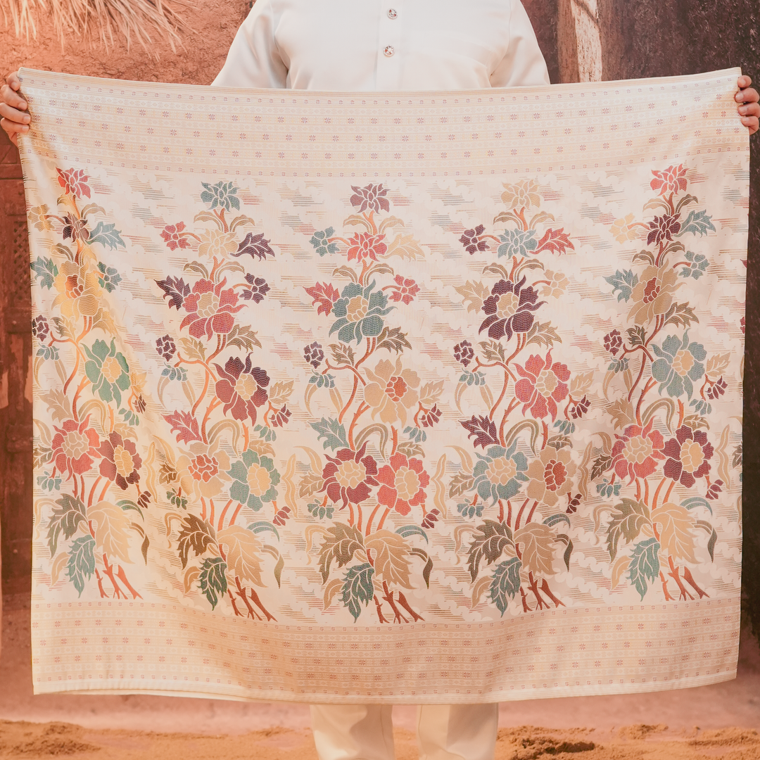 Bunga Raya Original Sampin Adult - Offwhite & Mix