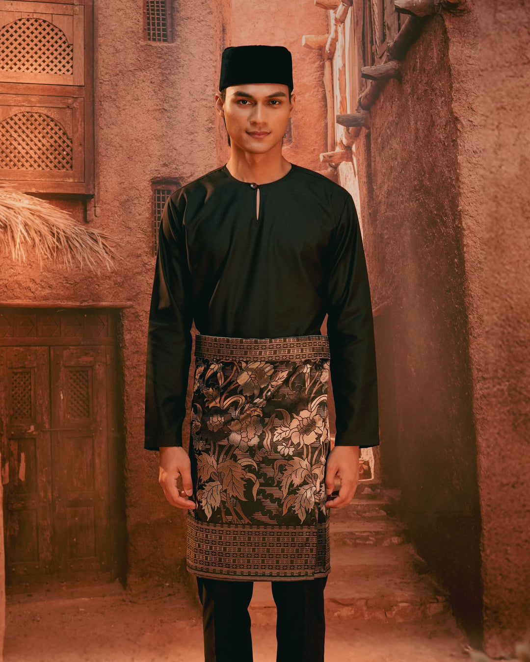 Bunga Raya Instant Sampin Adult - Black & Gold