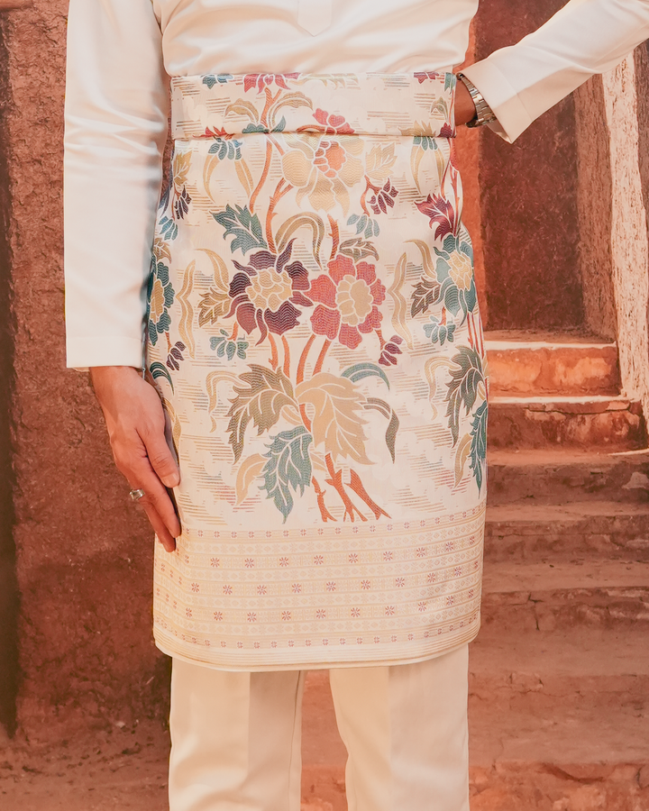 Bunga Raya Original Sampin Adult - Offwhite & Mix