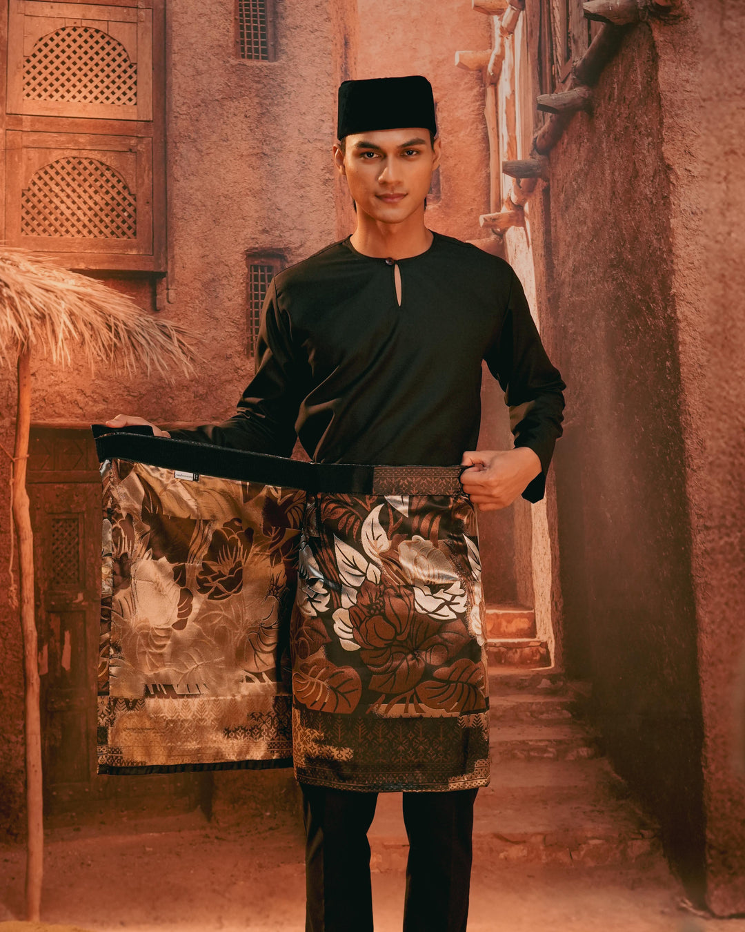 Leka Pantai Instant Sampin Adult - Brown & Silver