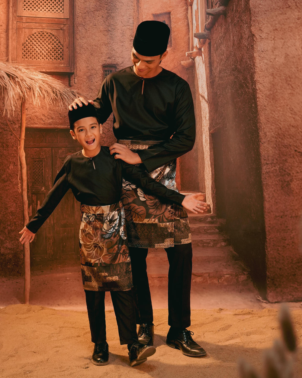 Leka Pantai Instant Sampin Adult - Brown & Silver - SampinExclusiveMy