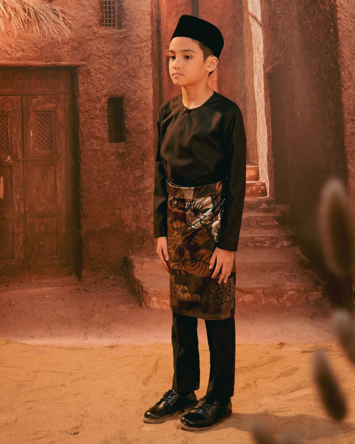 Leka Pantai Instant Sampin Kid - Brown & Silver