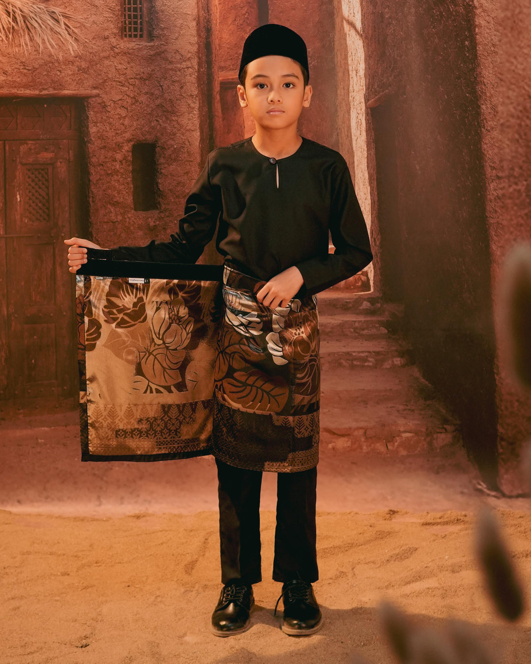 Leka Pantai Instant Sampin Kid - Brown & Silver