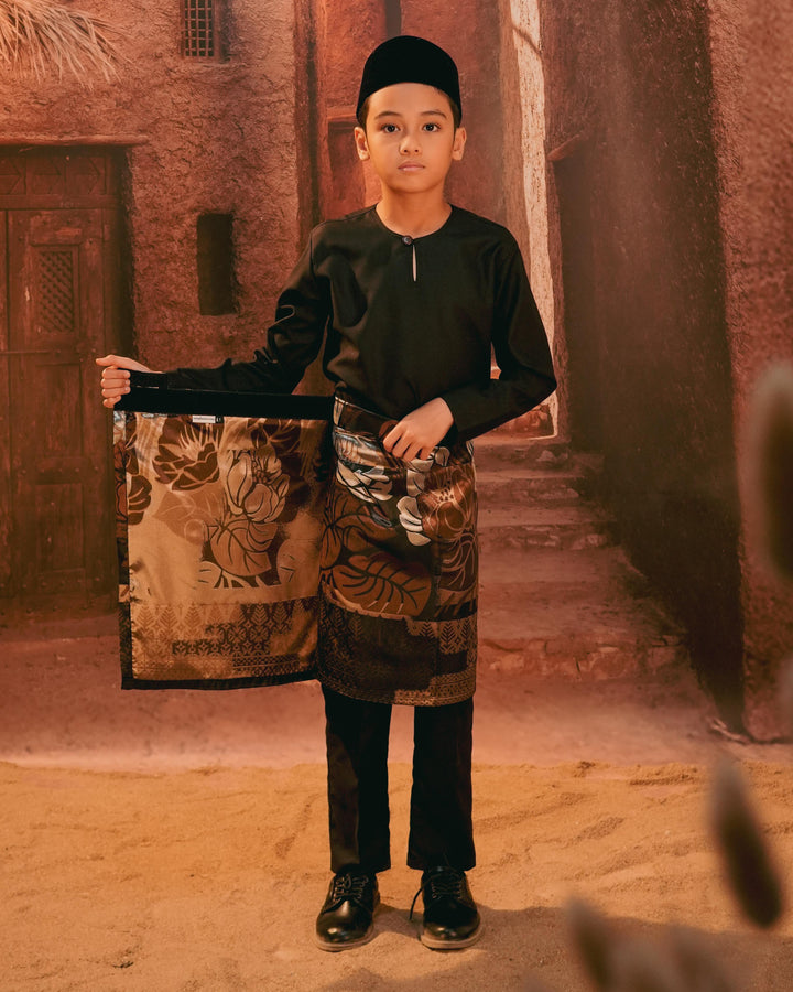 Leka Pantai Instant Sampin Kid - Brown & Silver