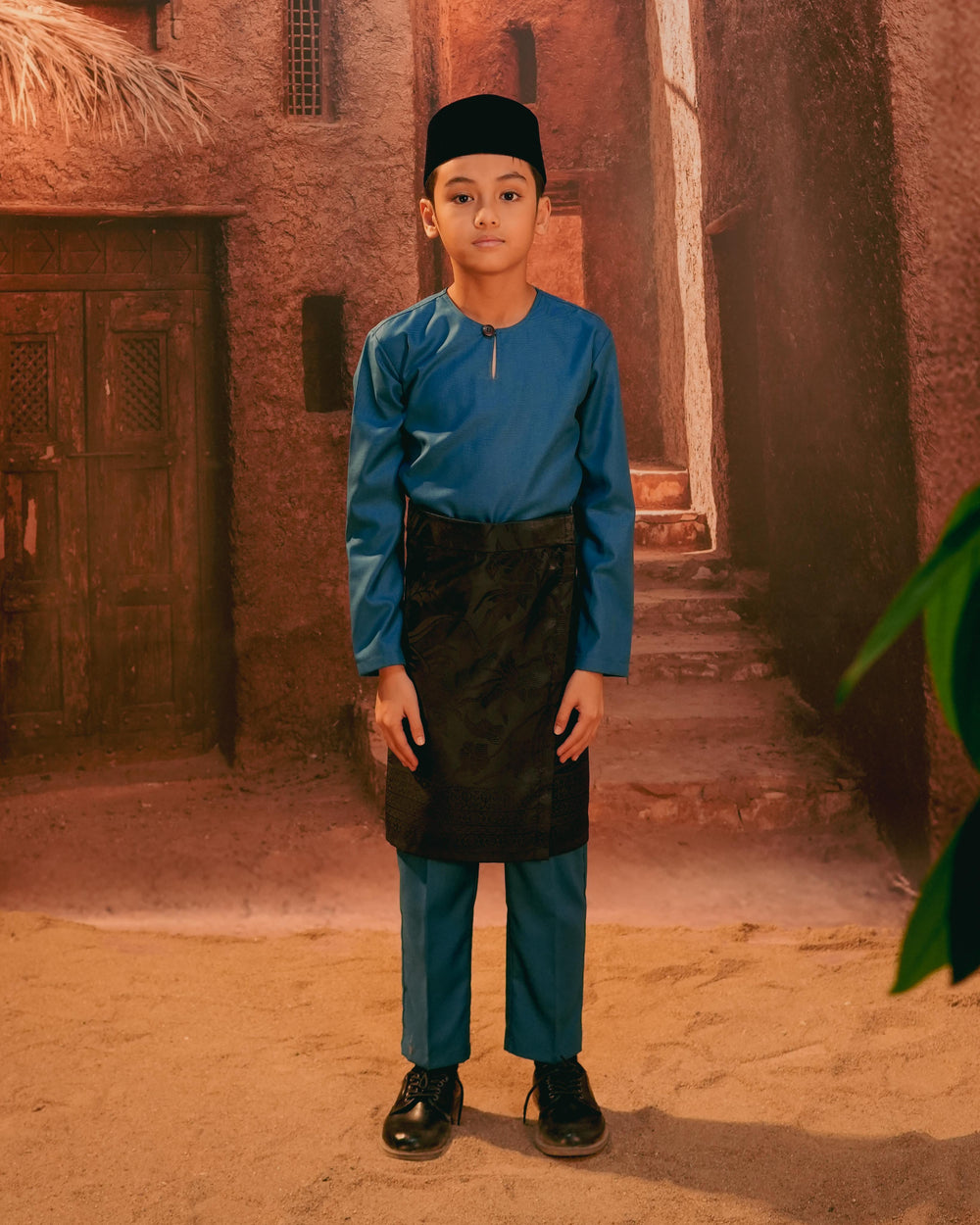 Anyaman Lestari Instant Sampin Kid - Black & Black - SampinExclusiveMy