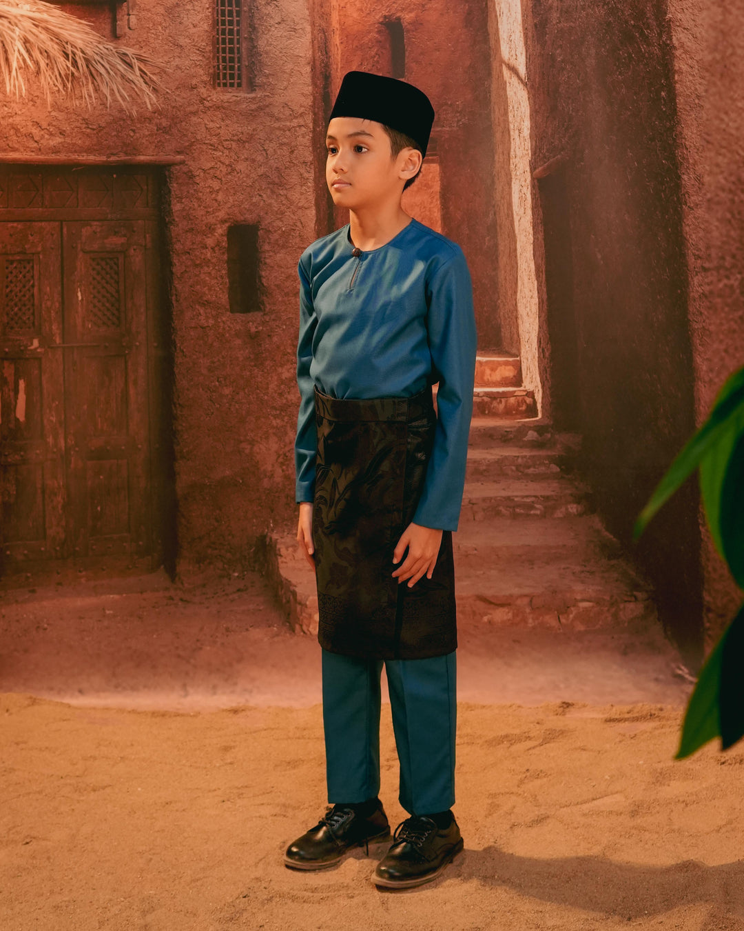 Anyaman Lestari Instant Sampin Kid - Black & Black