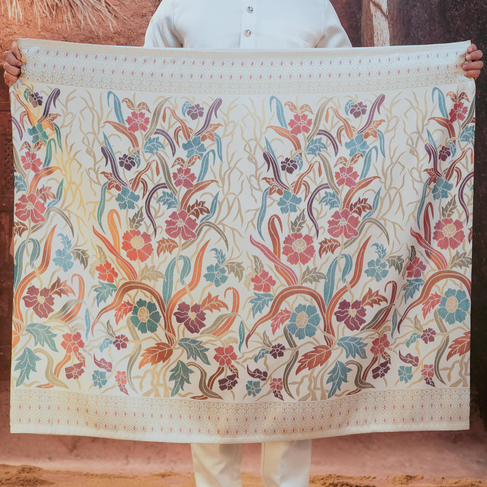 Anyaman Lestari Original Sampin Adult - Offwhite & Mix - SampinExclusiveMy