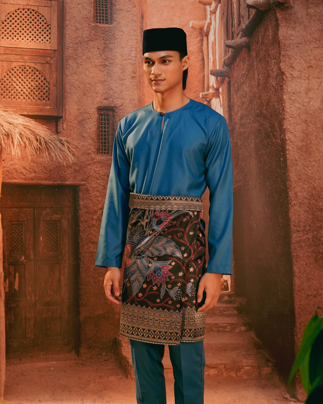 Bunga Seri Instant Sampin Adult - Navy Blue & Maroon