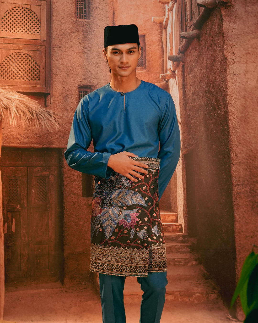 Bunga Seri Instant Sampin Adult - Navy Blue & Maroon