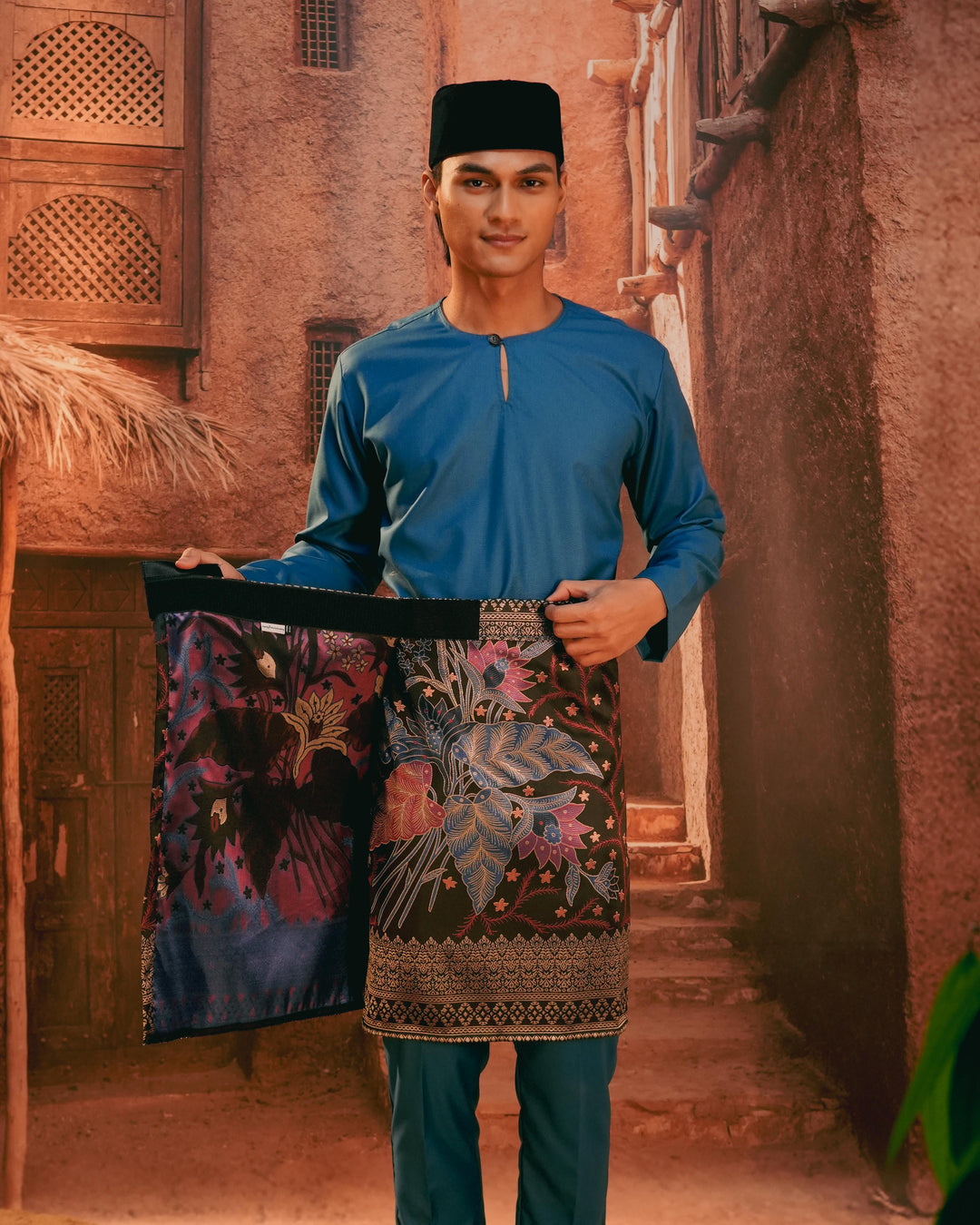 Bunga Seri Instant Sampin Adult - Navy Blue & Maroon