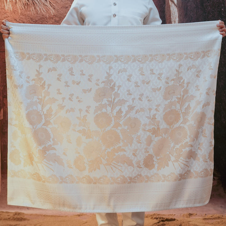 Kekwa Warisan Original Sampin Adult - Offwhite & Gold - SampinExclusiveMy