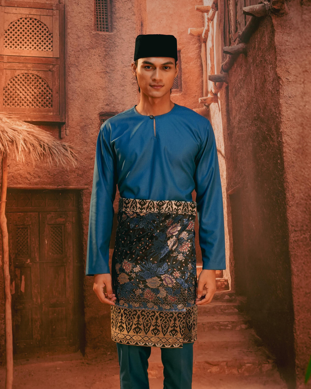 Seri Istana Instant Sampin Adult - Navy Blue & Gold